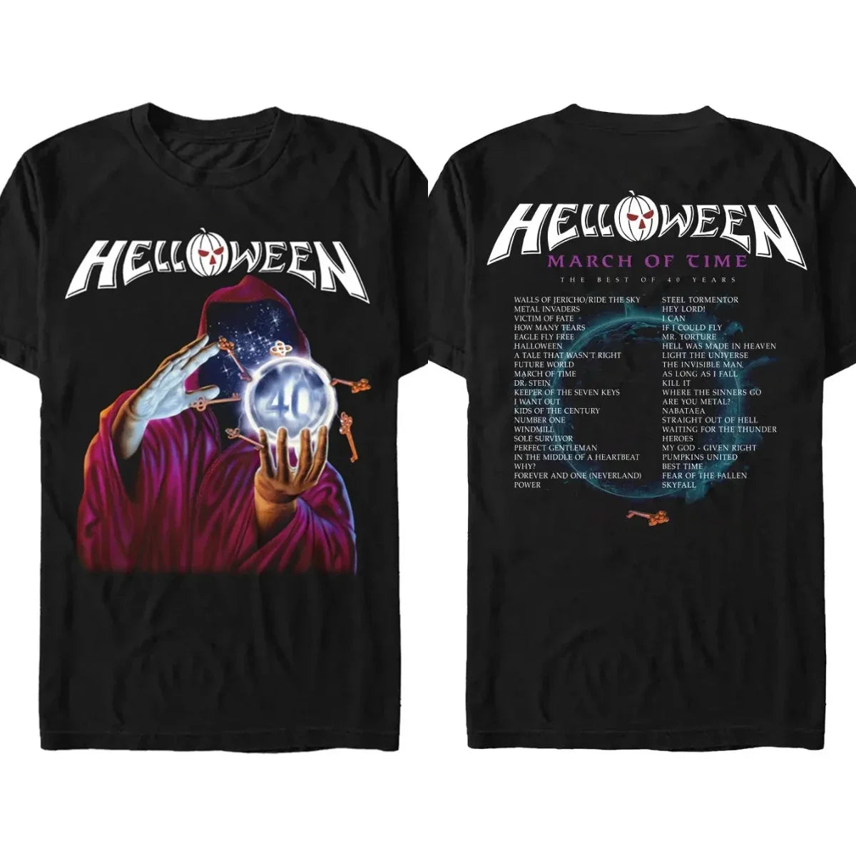 Heavy Metal Helloween T-Shirt Band Family Tee Music T-Shirt Summer Short Sleeve Womens T-Shirt Black Casual Crew Neck Cotton Tee