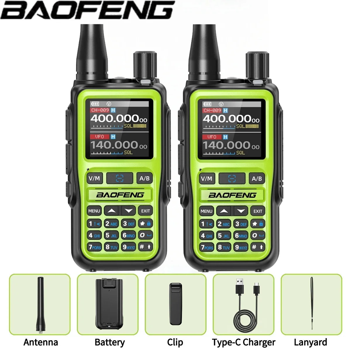 Baofeng UV 5R Mini Full Band Walkie Talkie Bluetooth Programming AM Wireless Copy Frequency 999CH Type-C Portable Ham Radio