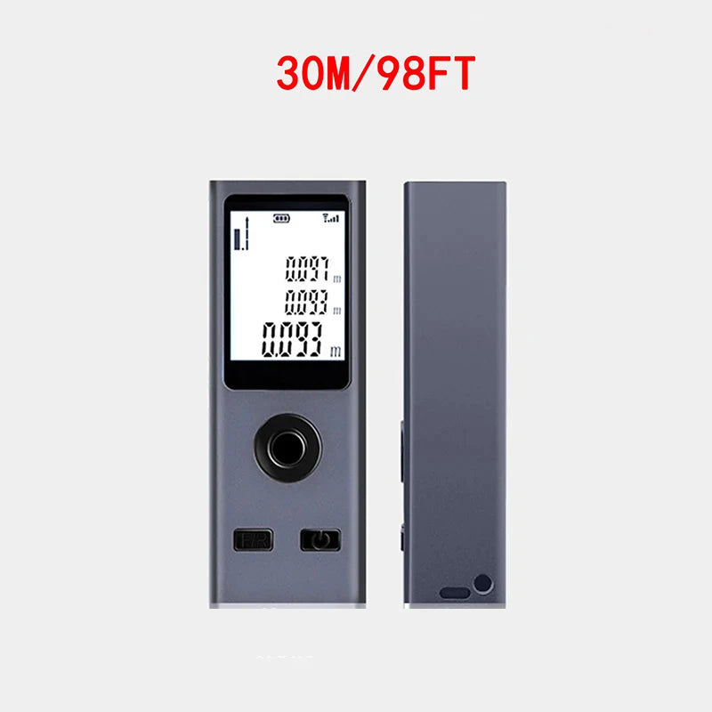 Mini Laser Rangefinder Digital Tape Measure Laser Ruler USB Charge Aluminum Alloy Fuselage Measuring Distance: 30/50/60m