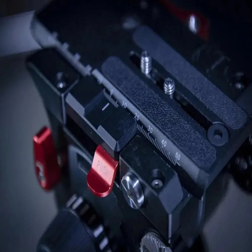 IFOOTAGE Video Camera Tripod Fluid Drag Pan Head with 1/4" and 3/8" Screws Sliding Quick Release Plate for Canon Nikon Sony DSLR