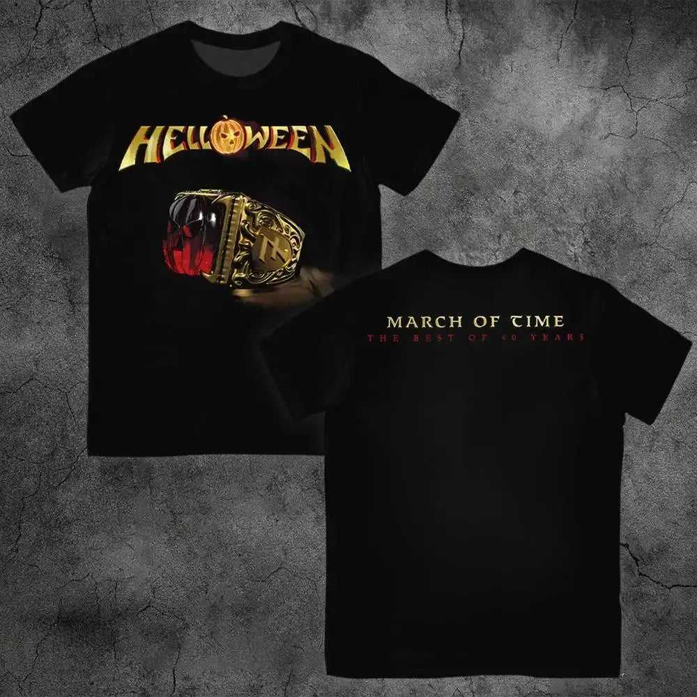 German Heavy Metal Rock Band Helloween Printed T-shirt Street Hip-hop Oversized Men's Tee Trendy Vintage Style Unisex Clothing