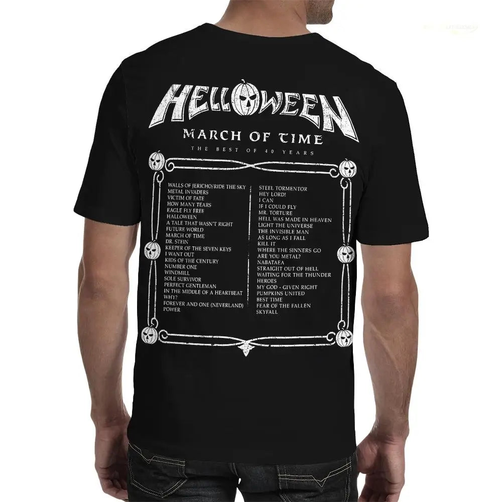 German Heavy Metal Rock Band Helloween Printed T-shirt Street Hip-hop Oversized Men's Tee Trendy Vintage Style Unisex Clothing