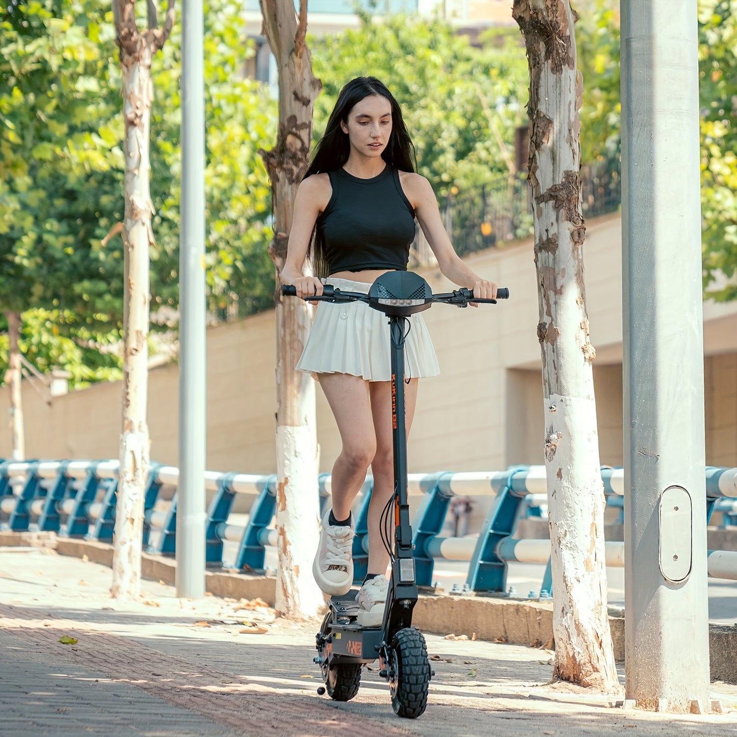 KuKirin G2 Electric Scooter for Adults - 55km Long Range, 48V 15.6Ah Removable Battery, Powerful Motor, Dual Suspension & 25.4cm All-Terrain Tires, Foldable with LCD Display, 3 Speed Modes, Front Brake System, 36V-100V Compat