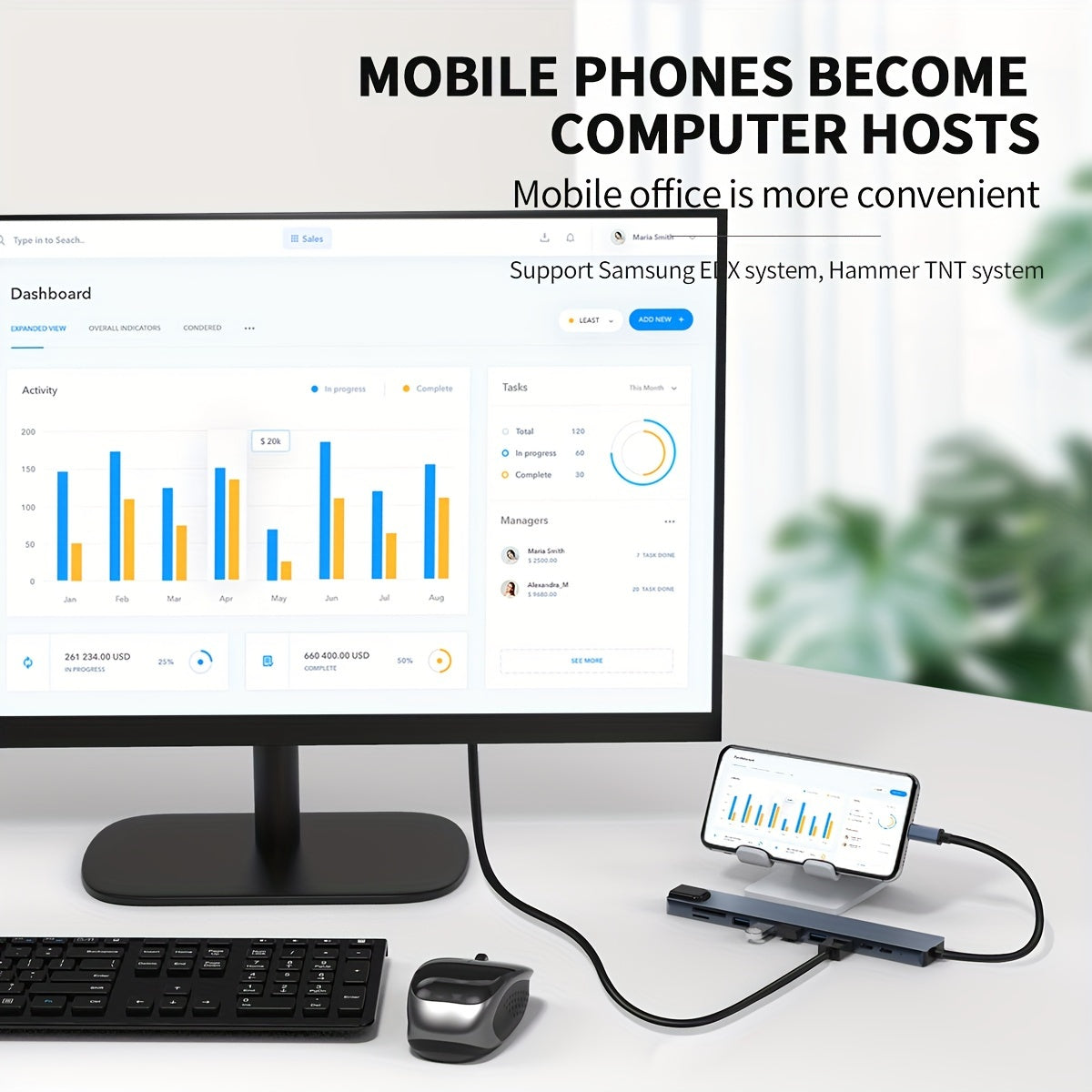 USB C Hub Multiport Adapter, 10-in-1 USB C Dongle, USB-C Hub for MacBook Pro with HDTV 4K 30Hz, Ethernet, 100W Power Delivery, 2 USB 2.0 Ports, SD/TF Card Reader, for HP/Dell/Lenovo Laptops