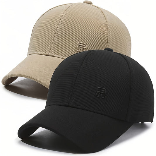 2pcs New Fashionable Baseball Cap, Thin and Breathable, Duckbill Cap, Outdoor Sunscreen Cap, Suitable for Hiking, Traveling, Christmas Gift, New Year Gift, Family Gift, Valentine'S Day Gift, Birthday Gift, Without Battery