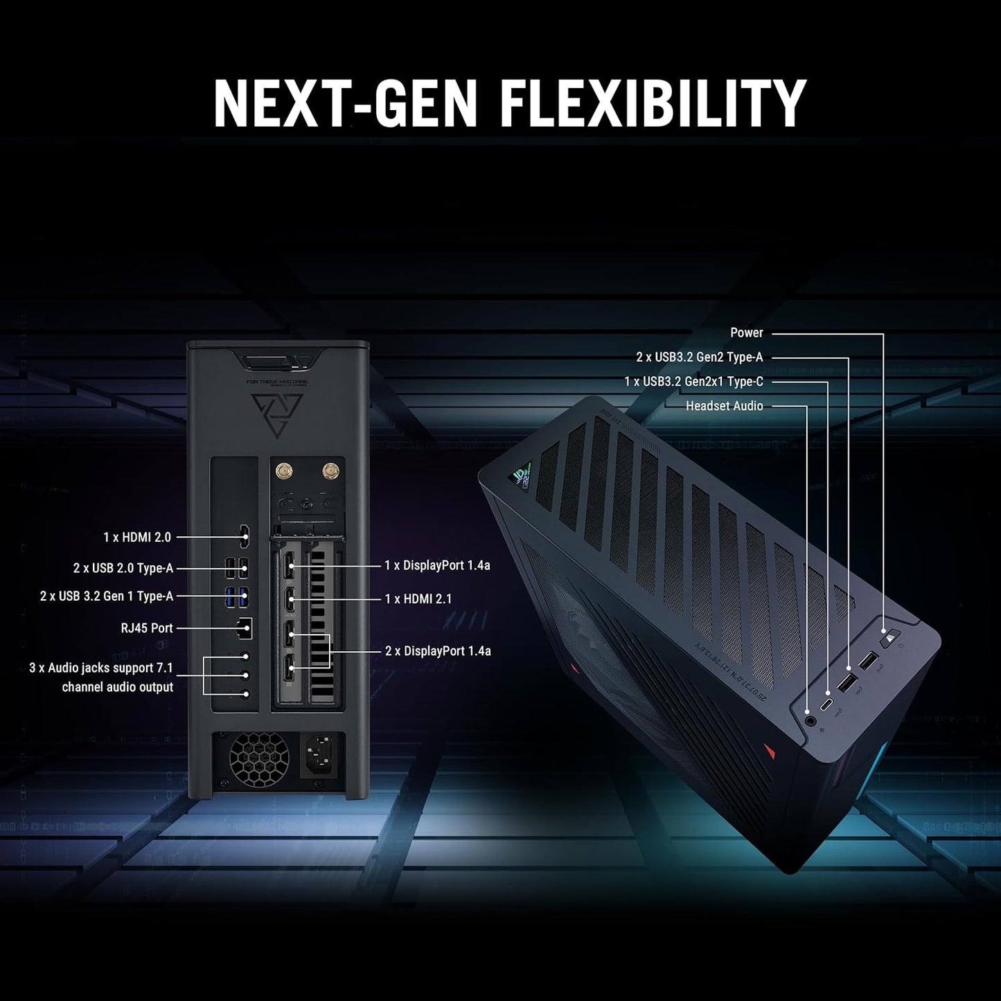 ASUS Newest ROG i7 RTX 4070 Gaming Small Form Factor Desktop, Intel Core i7-13700F, NVIDIA GeForce RTX 4070, 32GB DDR5 RAM, 1TB SSD, Wi-Fi 6, RJ-45, DisplayPort, Windows 11 Home, Black