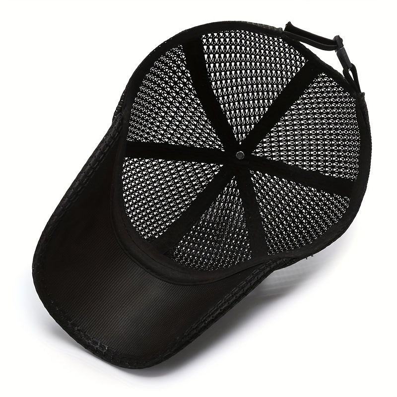 2pcs Ediko Mesh Cap with Edge, Summer Mesh Baseball Cap for Men, Truck Driver Mesh Cap, Outdoor Sports Running. Fabric.