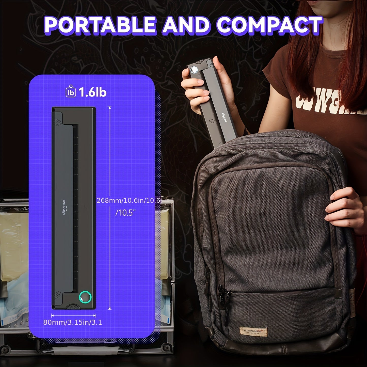 Peripage P90 Tattoo Stencil Printer Tattoo Printer Thermal Printer for DIY Tattoo, Mini Portable Printer, Compatible with Smartphone and PC, iOS, for Android, with 5pcs A4 Tattoo Transfer Paper