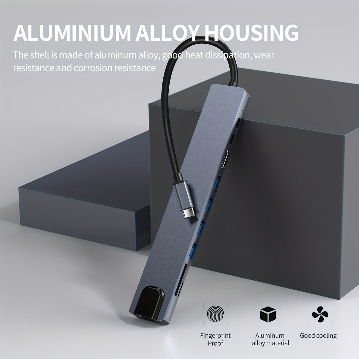 USB C Hub Multiport Adapter, 10-in-1 USB C Dongle, USB-C Hub for MacBook Pro with HDTV 4K 30Hz, Ethernet, 100W Power Delivery, 2 USB 2.0 Ports, SD/TF Card Reader, for HP/Dell/Lenovo Laptops