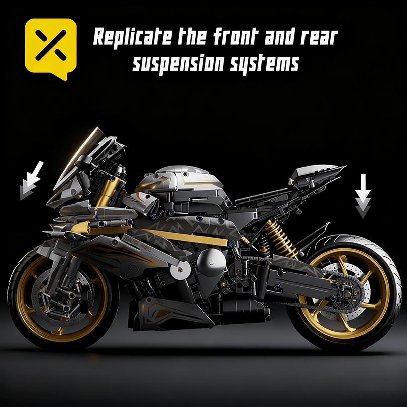 [2000+ Pcs Platinum Motorcycle Building Blocks] High-Tech Assembly Model | Suitable for Teens And Adults | Challenging Engineering Toy | Perfect for Holiday Gifts/Thanksgiving/Halloween/Christmas/New Year Gifts