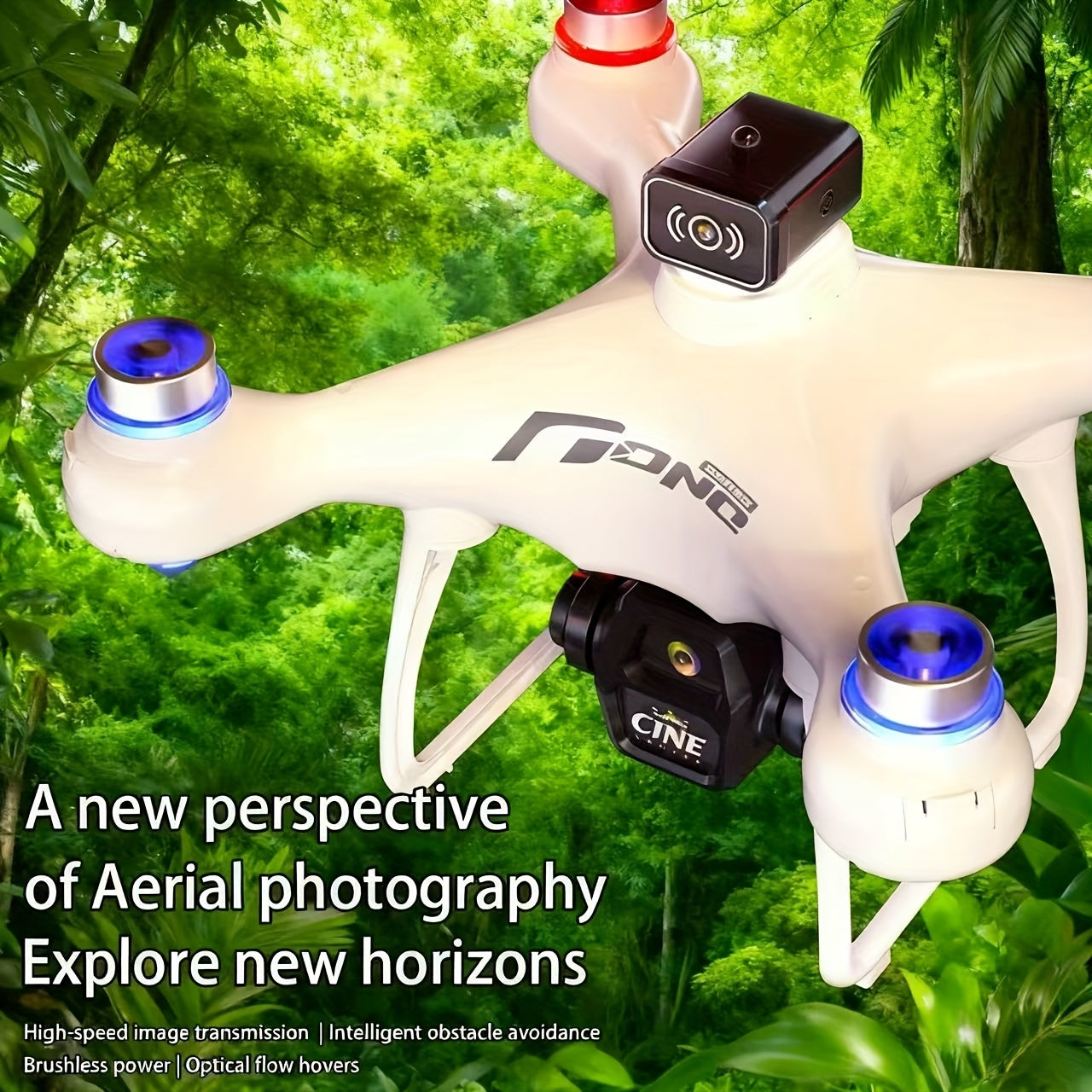 New F156 Dual-Camera Drone, Remote Control with Built-in Screen Display, Electric Adjustable Lens, Obstacle Avoidance, Flow Suspension, Brushless Motor Stable Flight, Real-time Video Transmission, 50x Zoom, Three-speed Adjust