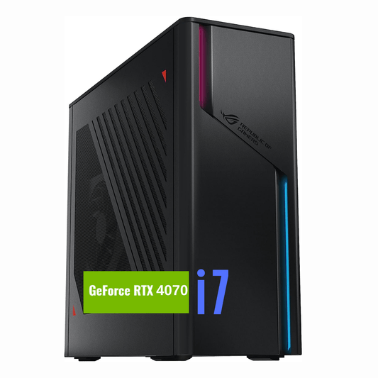 ASUS ROG Premium Gaming SFF Desktop, Intel Core i7-13700F, NVIDIA GeForce RTX 4070, 64GB DDR5 RAM, 2TB SSD, Wi-Fi 6, RJ-45, DisplayPort, W11P, Black(With MMM Mousepad)