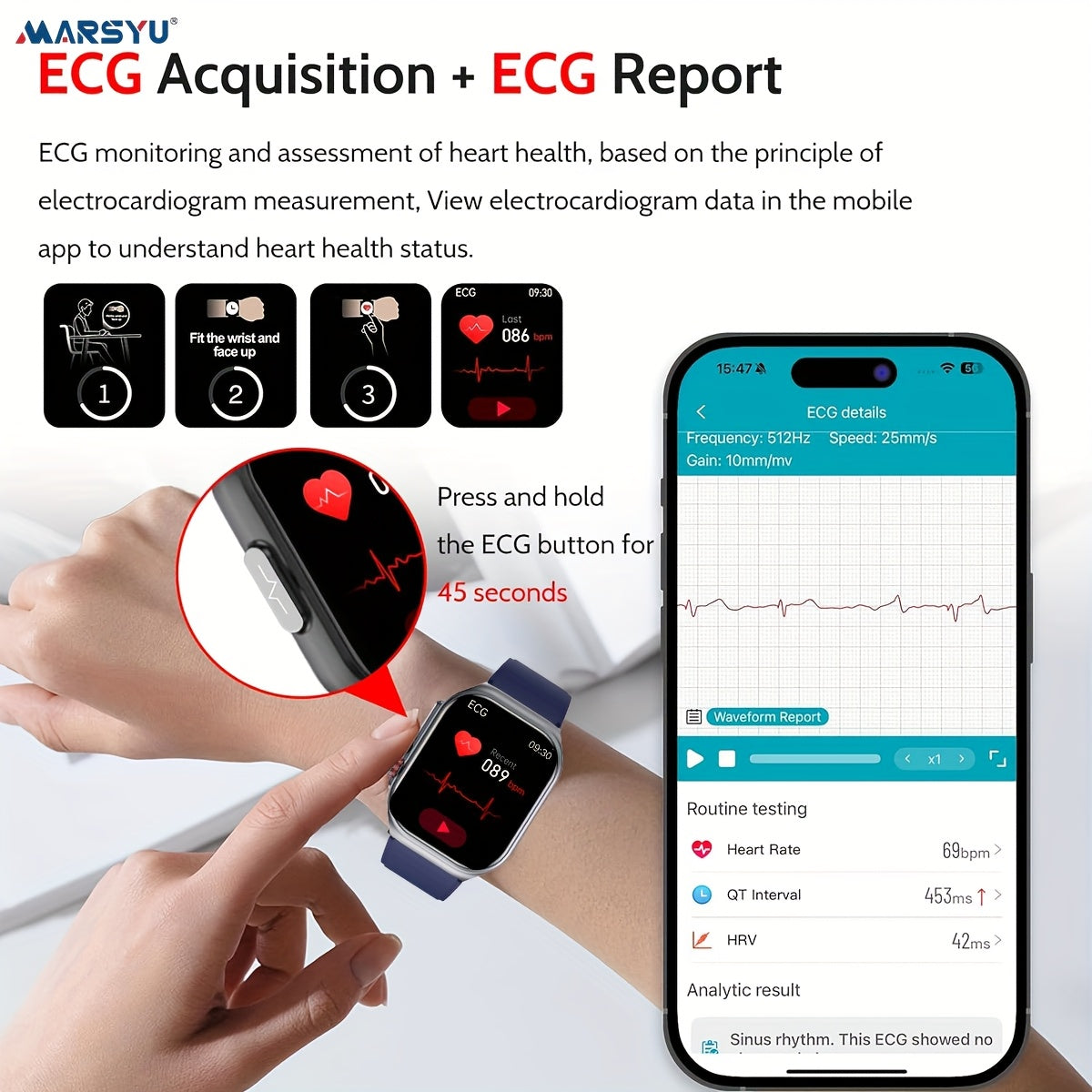 2025 New Smartwatch: 5.18cm AMOLED Large Display, 530mAh Long-Last Battery, BT 5.3 Call, Multi-Sport Modes, Voice Assistant, SOS, Menstrual Tracking, Weather Forecast, Fitness Tracker Watch for Android & IOS, Best Gift for Fa