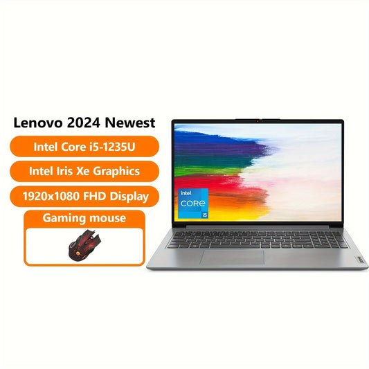Lenovo IdeaPad 1i Laptop For Business - 15.6" FHD Display, Intel Core I5-1235U (up To 4.40 GHz), Up To 32GB RAM, Up To 2TB SSD, Intel Iris Xe Graphics, Webcam, WiFi 6, Windows 11 S, With Gming Mouse