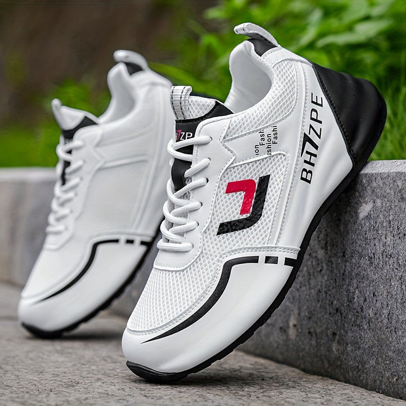 A Pair of Men's Casual Sports Shoes, Trendy and Versatile Fashionable Gym Sneakers, Casual Attire, Casual Footwear, Modern Design, Sporty Look, Durable Pu Upper, Supportive Sole, Allseason Shoes, Men's Sneakers, Fitness Enthu