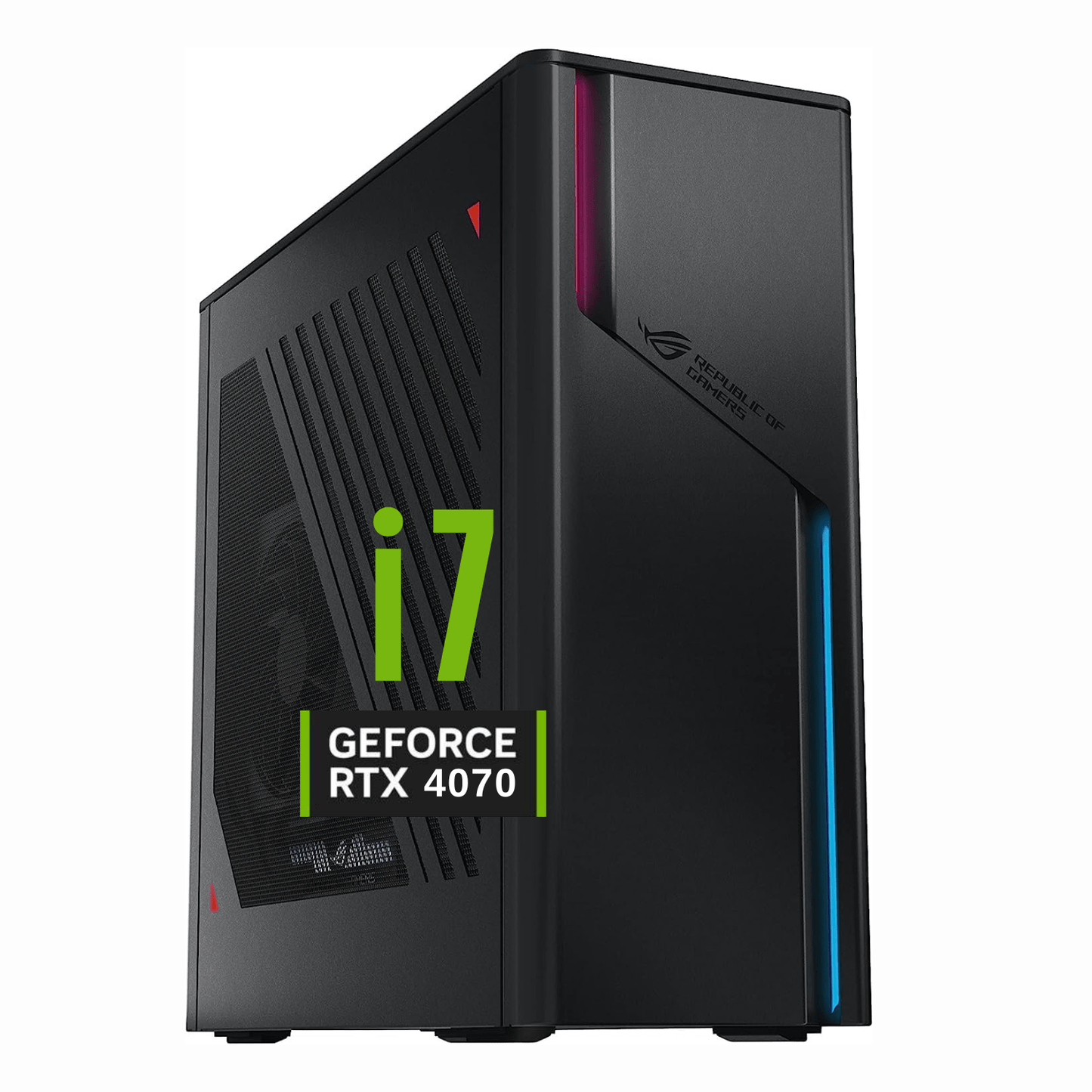 ASUS Newest ROG i7 RTX 4070 Gaming Small Form Factor Desktop, Intel Core i7-13700F, NVIDIA GeForce RTX 4070, 32GB DDR5 RAM, 1TB SSD, Wi-Fi 6, RJ-45, DisplayPort, Windows 11 Home, Black