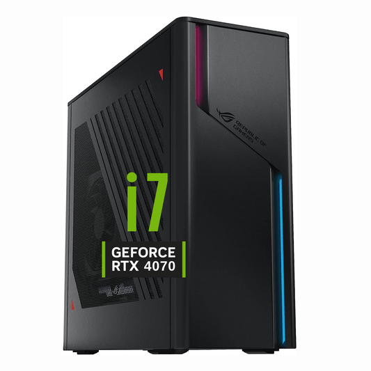 ASUS Newest ROG i7 RTX 4070 Gaming Small Form Factor Desktop, Intel Core i7-13700F, NVIDIA GeForce RTX 4070, 32GB DDR5 RAM, 1TB SSD, Wi-Fi 6, RJ-45, DisplayPort, Windows 11 Home, Black